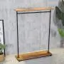 HANS CAO Heavy Iron Wood Clothes Rack, Garment Hanger, Floor Display Stand with Storage Shelf, Shoe Bag Display Rack, Retail Display Clothing Racks with Shelves HANS CAO Heavy Iron Wood Clothes Rack, Garment Hanger, Floor Display Stand with Storage Shelf, Shoe Bag Display Rack, Retail Display Clothing Racks with Shelves
