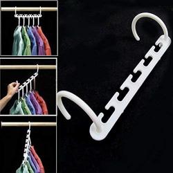 JPONLINE 8 Pcs Practical Clothes Hanger Rack Wardrobes Shop Closet Wonder Clothing Hook Magic Space Saver Organizer 23.5cm x 2.5cm