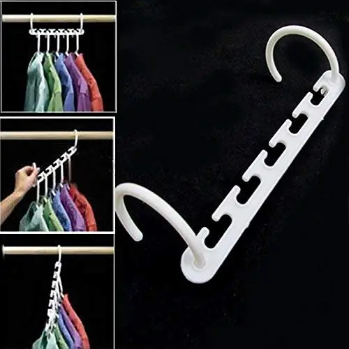 JPONLINE 8 Pcs Practical Clothes Hanger Rack Wardrobes Shop Closet Wonder Clothing Hook Magic Space Saver Organizer 23.5cm x 2.5cm JPONLINE 8 Pcs Practical Clothes Hanger Rack Wardrobes Shop Closet Wonder Clothing Hook Magic Space Saver Organizer 23.5cm x 2.5cm