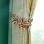 EUGNN 1Pair Vintage Big Leaf Curtain Drapery Tiebacks Curtain Hook Drapery Holdbacks Drapes Linen Holder U Shape Wall Towel Cloth Coat Hook Hanger(Red Bronze)