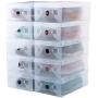 kilofly 10 Kids Women Smart Storage Containers Foldable Clear Shoe Boxes Set