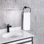Matte Black Towel Ring, Angle Simple Stainless Steel Swivel Hand Towel Holder, Bathroom Face Towel Hanger 7.8 Inch Matte Black Towel Ring, Angle Simple Stainless Steel Swivel Hand Towel Holder, Bathroom Face Towel Hanger 7.8 Inch