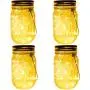 4-Pack 30 LEDs Solar Powered Mason Jar Lights, Watrproof Outdoor Hanging Led Fairy Firefly String Lights Lanterns (Jars & Hangers Included),Best Patio Wedding Party Deck Garden Decor
