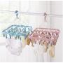 3PC Random Color 32 Clips Drying Rack Sock Holder Portable Windproof Towel Folding Cloth Hanger Rack Clothespin Wardrobe Hangers Decoration