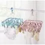 3PC Random Color 32 Clips Drying Rack Sock Holder Portable Windproof Towel Folding Cloth Hanger Rack Clothespin Wardrobe Hangers Decoration