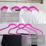 MIZGI Premium Velvet Hangers (Pack of 50) Heavyduty - Non Slip - Velvet Suit Hangers Pink - Copper/Rose Gold Hooks,Space Saving Clothes Hangers