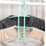 Plastic Cloth Hanger Space Saver Non-Slip Hook Clothes Holder Drying Rack Clothing Organizer 3 Layers Fish Bone Shaped 5pcs Random Color