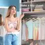 Pretigo Velvet Hangers Non-Slip Velvet Hanger 50 Pack-Clothes Hangers Velvet Space Saving Clothes Hangers Non Slip Hangers for Coats, Suit,Beige