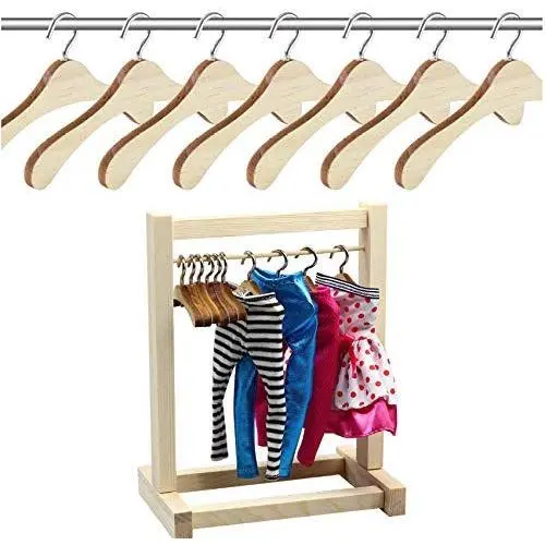 10pcs 12CM Wooden Non-Slip Space Saving Mini Laundry Hook Clothes Hangers Drying Rack for Dolls Shirts Dresses Sweaters Decoration 10pcs 12CM Wooden Non-Slip Space Saving Mini Laundry Hook Clothes Hangers Drying Rack for Dolls Shirts Dresses Sweaters Decoration