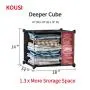 KOUSI Portable Closets 14&quotx18" Depth Cube Wardrobe Closet Wardrobe in Closet Armoire Wardrobe Closet Bedroom Armoire Room Closet with Doors Storage Organizer with Doors,5 Cubes 1 Hanger