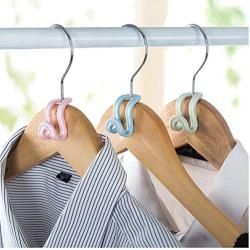 20pcs Random Color Creative Mini Clothes Hanger Plastic Home Easy Hook Closet Organizer Storage Rack Holder Hook