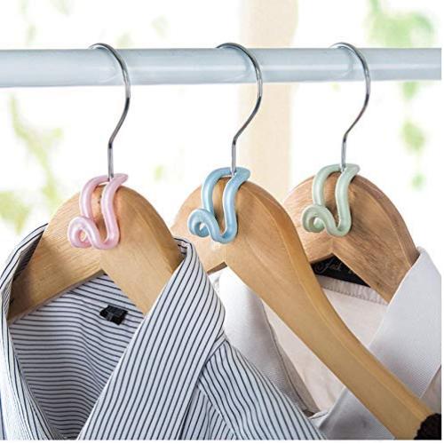 20pcs Random Color Creative Mini Clothes Hanger Plastic Home Easy Hook Closet Organizer Storage Rack Holder Hook