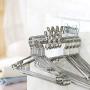 MEIYIN Stainless Steel Wall Mount Clothes Hanger Laundry Drying Rack with 8/10 Clips for Hat Sock Underwear Glove