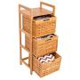 BIRDROCK HOME Storage Tower - Made of Natural Bamboo - Lightweight for Easy Transport - Fully Assembled