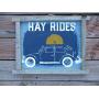 Vintage look HAY RIDES VW BUG BEETLE Fall jute hanger antique style primitive style. weathered wood sign Vintage look HAY RIDES VW BUG BEETLE Fall jute hanger antique style primitive style. weathered wood sign