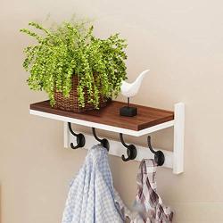 Floating Shelves Decorative Multifunctional High-Grade Solid Wood Hanger Solid Wood Wall Hanging Clothes Hooks Coat Racks Modern Simple Indoor Wall Hangers Decoration Four Natural Finished Coat Hanger