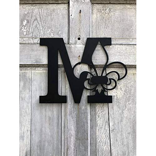 Personalized Fleur De Lis Monogram Letter, Customized Door Hanger Monogram