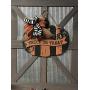 Halloween Front Door Wreath, Pumpkin Door Hanger, Welcome, Trick or Treat, Halloween, Orange, Black,