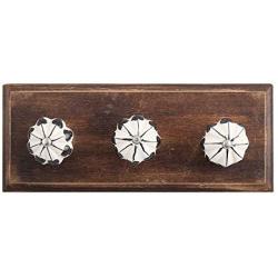 Indianshelf Handmade 1 Artistic Vintage Black Wooden Leaf Melon Coat Hooks Hangers/Clothes Hooks Door Mount