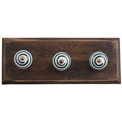 Indianshelf Handmade 1 Artistic Vintage Cream Wooden Strip Key Hooks Hangers/Clothes Hooks for Doors
