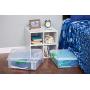 IRIS 40 Quart Underbed Store and Slide Storage Box- Green Handle, Clear