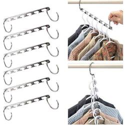 6 Pcs Folding Shirts Coat Clothes Hanger Holders Save Space Non-Slip Clothing Organizer Practical Racks Hangers for Clothes