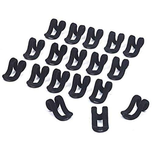 20Pcs Mini Cascading Hooks Clothes Hanger Rack Connector for Plastic Metal Wood Flocked Hangers (Black)