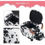 TREXM Have-Fun Series Upholstered Ride-on Storage Ottoman Footrest Stool with Vivid Adorable Animal Shape Storage Box,Black and White Cow