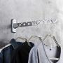 Lumpna Folding Wall Mounted Clothes Hanger Rack, Stainless Steel Wardrobe Hanger with Swing Arm Holder, Double Up Space Heavy Duty Closet Storage Organizers(25cm)