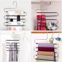BKONY Pants Hangers Non Slip Updated S-Shaped 5 Layers Hangers Closet Space Saver for Jeans Scarf Tie Clothes (5-Pack) BKONY Pants Hangers Non Slip Updated S-Shaped 5 Layers Hangers Closet Space Saver for Jeans Scarf Tie Clothes (5-Pack)