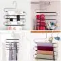 BKONY Pants Hangers Non Slip Updated S-Shaped 5 Layers Hangers Closet Space Saver for Jeans Scarf Tie Clothes (5-Pack) BKONY Pants Hangers Non Slip Updated S-Shaped 5 Layers Hangers Closet Space Saver for Jeans Scarf Tie Clothes (5-Pack)