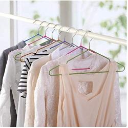 PVC Coated Cloth Hangers Non-Slip Metal Shirt Trouser Hook Hangers Coat Hanger 10 Pieces Random Color