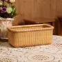 Teng Tian Basket Storage Basket Square Boxes Desktop Organizer America White Wood Imported Indonesian Rattan Casual Style,