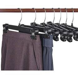 House Day Pinch Grip Hangers - Pant Hangers 8",10",12",25" 25pcs Black Hangers with Polished Swivel Hooks and Padded Clips - Pants Clothes Hangers#2