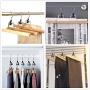 meqution Wood Pants Skirt Hanger,Natural Solid Wooden Collection Slack Hangers with Anti-Rust Hook for Skirts, Pants, Jeans, Slacks, Shorts,Natural Finish(Set of 8)