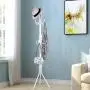 LANGRIA Standing Entryway Coat Rack Coat Tree Hat Hanger Holder 11 Hooks for Jacket Umbrella Tree Stand with Base Metal, White
