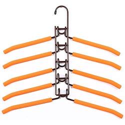 SUPOW Clothes Hangers, 5 in 1 Multi-Layer Nop-Slip Wardrobe Clothes Rack Metal Space Saver Clothes Storage Clothes Rack for Jacket, Coat, Sweater,Trousers, Shirt, T-Shirt, Ect.(Kids Size) (Bronze)