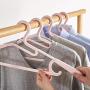 Drying Rack Plastic Adult Clothes Hanger Wardrobe Hanging Clothes Support Household Collar Telescopic Hangers 10 Pack FANJIANI (Color : Light Blue)
