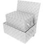 Sorbus Storage Boxes Woven Basket Bin Container Tote Cube Organizer Set Stackable Storage Basket Woven Strap Shelf Organizer Built-in Carry Handles (Woven Lid Baskets - White)
