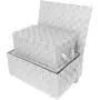 Sorbus Storage Boxes Woven Basket Bin Container Tote Cube Organizer Set Stackable Storage Basket Woven Strap Shelf Organizer Built-in Carry Handles (Woven Lid Baskets - White)