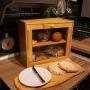 Goodpick 2-Layer Bamboo Bread Boxes 15.8" x 14" x 9.8" Large Size Bread Storage Bin on Countertop Shelf - Extra Large bread boxes for Kitchen Counter with Transparent Window, 2 More Loaf Bread Box