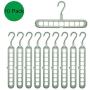 nivimo Plastic Clothes Hangers 9 Holes Branch Space Saving,Premium Clothing Hangers-10 Pack (Light Green)