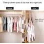 Pack of 5 Portable Clothes Magic Hangers Rack for Closet Space Saving, 360 Degree Rotation Adjustable Wardrobe Non Slip Plastic Hanging Rod Organizer Clothes Hanger Stand