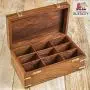 Rusticity Wood Tea Bag/Spice Storage Boxes with Lid and 9 Pockets | Handmade | (10.2 x 6.2 x 4 in) Rusticity Wood Tea Bag/Spice Storage Boxes with Lid and 9 Pockets | Handmade | (10.2 x 6.2 x 4 in)
