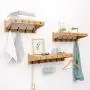 CiiBing Multifunction Coat Rack, Living Room Wall Hook Up Coat Rack Bathroom Hanger Solid Wood Coat Rack Creative Clothes Hanger 18 3078CM hat Shelves (Color : #2)