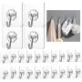 Sticky Hook Kitchen Wall Hook 24PCS Nail-Free Sticky Hanger, with Stainless Steel Hook, Reusable Practical Towel Bathroom Hook