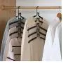 2pcs Multi-Layer Anti-Slip Clothes Hangers Save Space 5 in 1 Metal Laundry Rack Storage for Shirt Sweater Suit Dress Coat Decoration