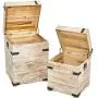 Nearly Natural White Wash Storage Boxes/Trunks (Set of 2), 2 Piece Nearly Natural White Wash Storage Boxes/Trunks (Set of 2), 2 Piece