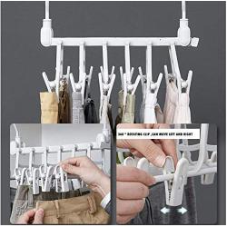 Multifunctional Hanger Space Saving Folding Magic Clothes Hanger Drying Cabinet Home Bedroom Storage Holder Hanger Pants Clip 2pc