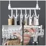 Multifunctional Hanger Space Saving Folding Magic Clothes Hanger Drying Cabinet Home Bedroom Storage Holder Hanger Pants Clip 2pc